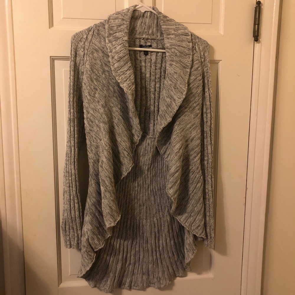 🔴 Apt. 9 Open Cardigan - Grey Ruffle